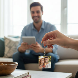 Couple's Love Heart Photo Keychain Schlüsselanhänger