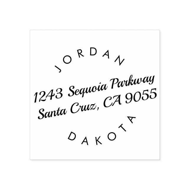 Couple's Names Moderne Script-Rücksendeadresse Gummistempel (Prägung)