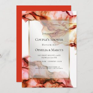COUPLE'S SHOWER   Abstrakte Herbstfarben 4 Einladung