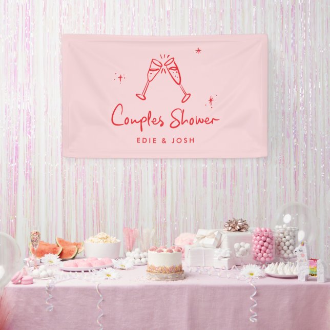Couples shower modern natural elegant handwritten banner (Party)