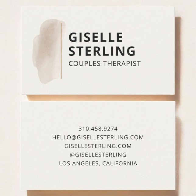 Couples Therapist Neutral Beige Visitenkarte (Von Creator hochgeladen)