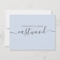 Coupname Black on Blue Note Card