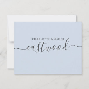 Coupname Black on Blue Note Card Mitteilungskarte