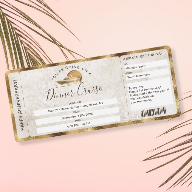 Coupon Boarding Ticket Kreuzfahrt Abendessen Einladung (Von Creator hochgeladen)