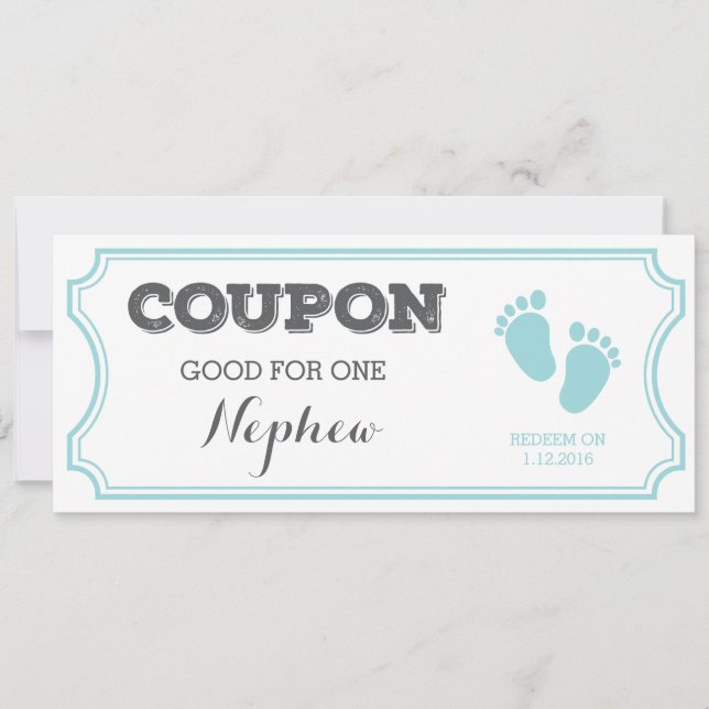 Coupon für eine Ankündigung von Nephew Baby (Vorderseite)