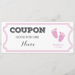 Coupon für eine Niece Baby Ankündigung