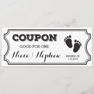 Coupon für eine Niece- oder Nephew Baby-Ankündigun Ankündigung