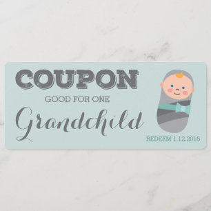 Coupon für Grandchild Blue Baby Boy Girl Einladung