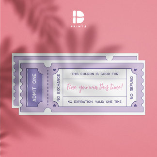 Coupons der personalisierten Liebe - Pastel Lilac  Einladung