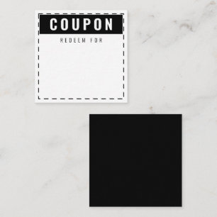 Coupons für den Alltag Blank Classic Black Mitteilungskarte