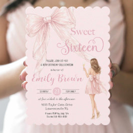Couquette Blush Schleifen Bow Mode Mädchen Sweet 1 Einladung