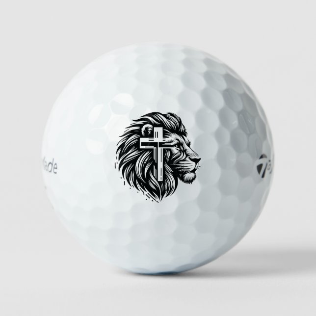 Courage and Faith Lion Head Golf Ball (Vorderseite)