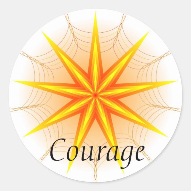 Courage (Aufkleber für die Tugend) Runder Aufkleber (Vorderseite)