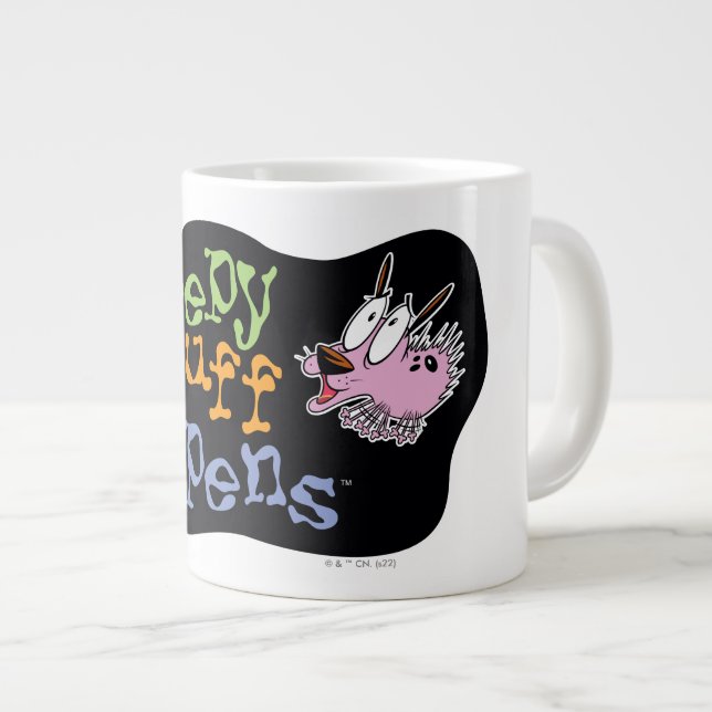 Courage des feigen Hundes | Creepy Stuff Happens Jumbo-Tasse (Vorderseite Rechts)
