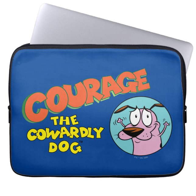 Courage des feigen Hundes | Logo anzeigen Laptopschutzhülle (Vorderseite)