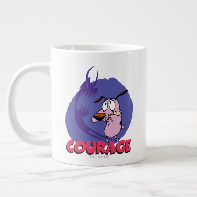 Courage des feigen Hundes | Schattengrafik Jumbo-Tasse (Links)