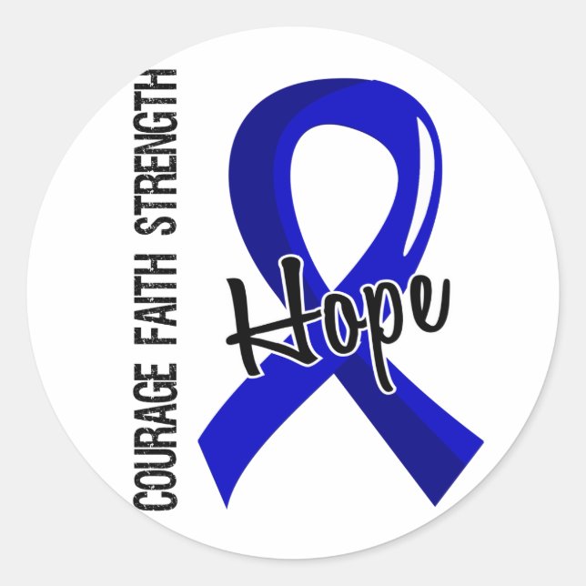 Courage Faith Hope 5 Colon Cancer Runder Aufkleber (Vorderseite)