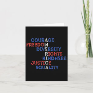 Courage Freedom Diversity Equality Justice Retro U Karte