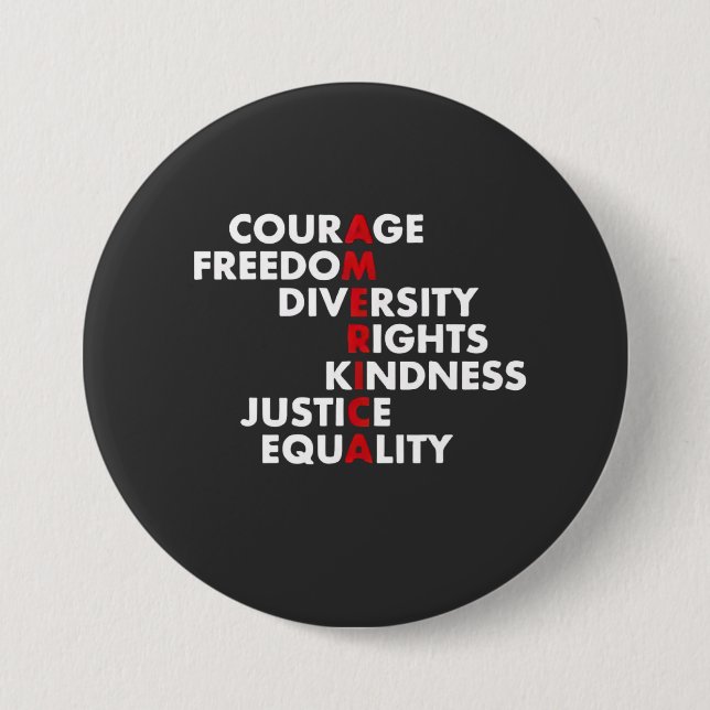 Courage Freedom Diversity Rights Kindness Button (Vorderseite)