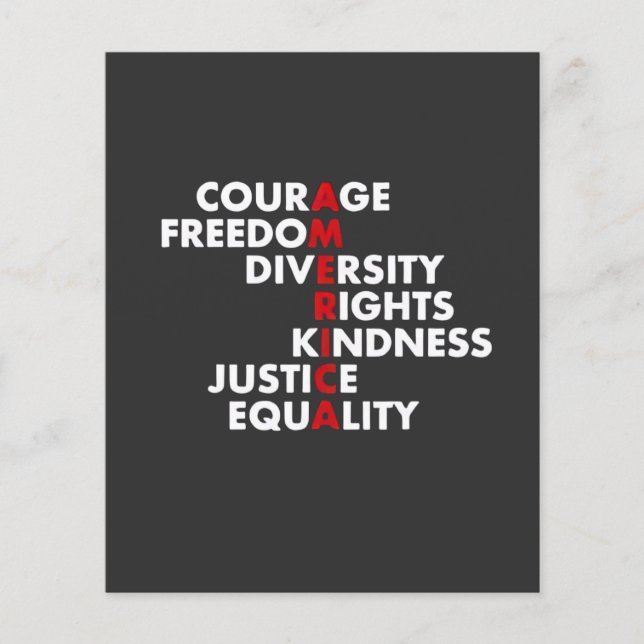 Courage Freedom Diversity Rights Kindness Flyer (Vorne)