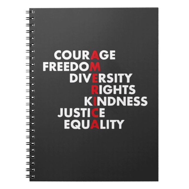 Courage Freedom Diversity Rights Kindness Notizblock (Vorderseite)