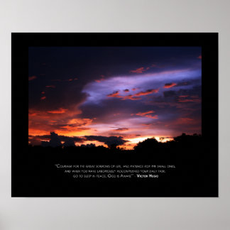 Courage, Geduld, Erholung_Schwarze Grenze Poster