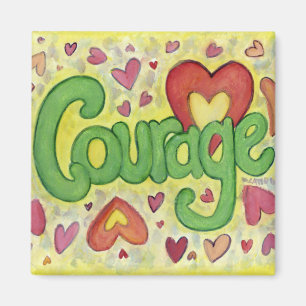 Courage Heart Word Art Custom Kühlschrankmagnet Magnet