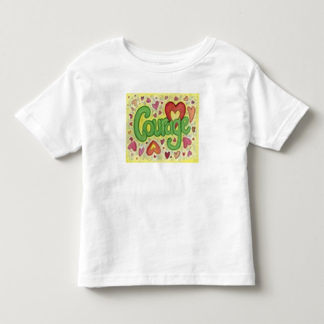 Courage Heart Word Art Custom T - Shirt (Vorderseite)