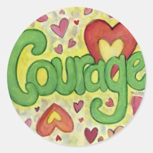 Courage Heart Word Art Motivierend Sticker Decal