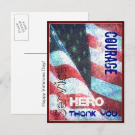 Courage-Hero-Danke Ihnen Veterans Day Postcard Postkarte
