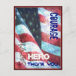 Courage-Hero-Danke Ihnen Veterans Day Postcard Postkarte