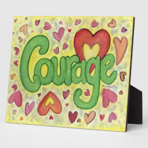 Courage Herz Inspiration Word Art Print Plaques Fotoplatte