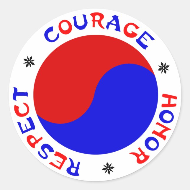 Courage Honour Respect Stickers for Martial Arts (Vorderseite)