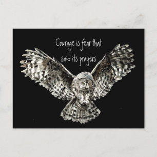 Courage ist Angst, die seine Gebete mit Owl sagte Postkarte