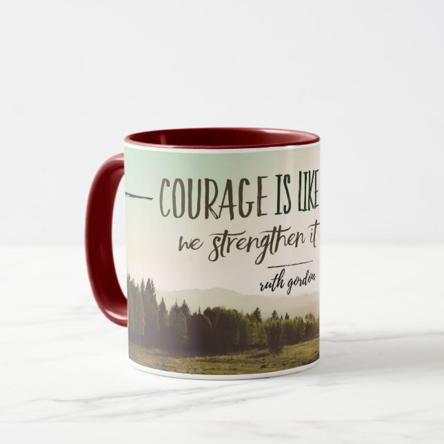 Courage ist wie ein Muskel Tasse (Vorderseite Links)