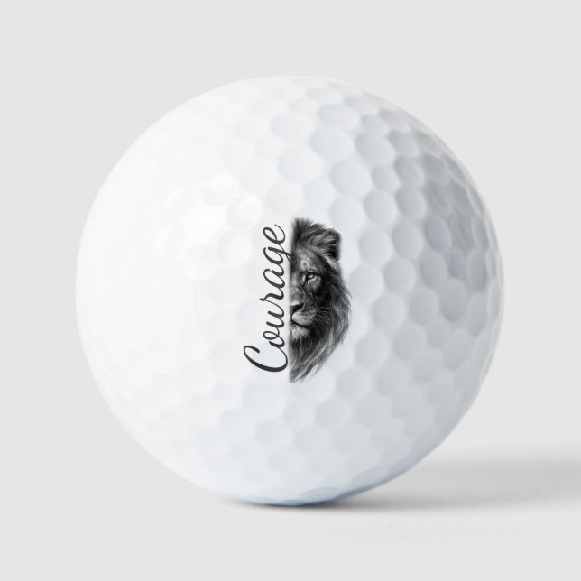Courage Lion Artistic Minimal- Golfball (Vorderseite)