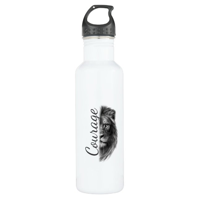 Courage Lion Artistic Minimal Tee-Thermal Tumbler Edelstahlflasche (Vorderseite)