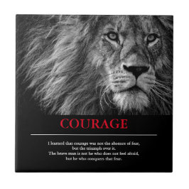 Courage Lion Motivierend Inspiration Fliese