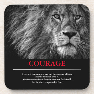 Courage Lion Motivierend Inspiration Getränkeuntersetzer