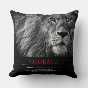 Courage Lion Motivierend Inspiration Kissen
