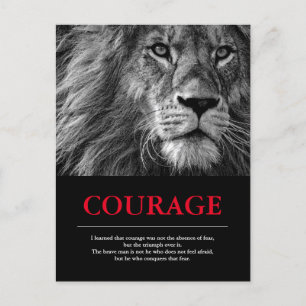 Courage Lion Motivierend Inspiration Postkarte