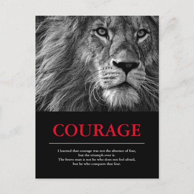 Courage Lion Motivierend Inspiration Postkarte (Vorderseite)