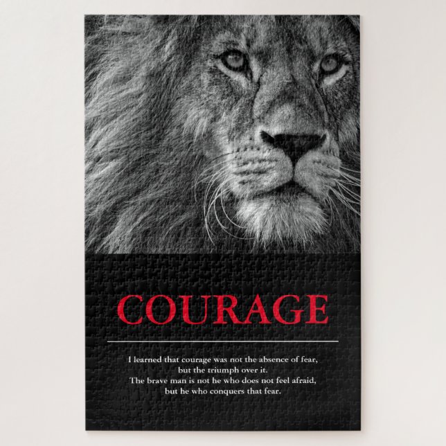 Courage Lion Motivierend Inspiration Puzzle (Vertikal)