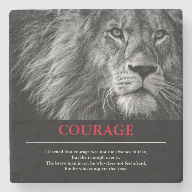 Courage Lion Motivierend Inspiration Steinuntersetzer (Vorderseite)