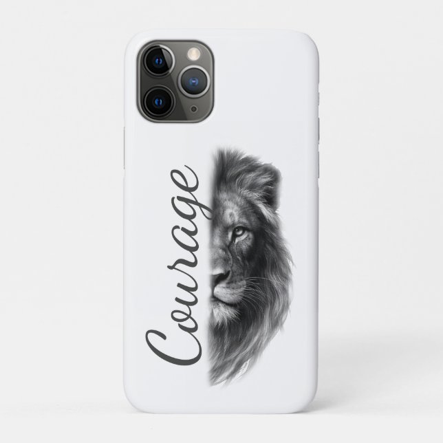 Courage Löwe Künstlerisch Minimal- Case-Mate iPhone Hülle (Rückseite)
