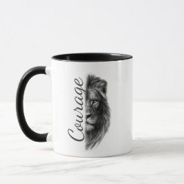 Courage Löwe Künstlerisch Minimal- Tasse