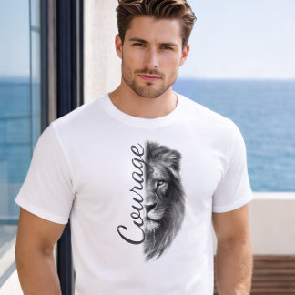 Courage Löwe Künstlerisches Minimal T-Shirt -