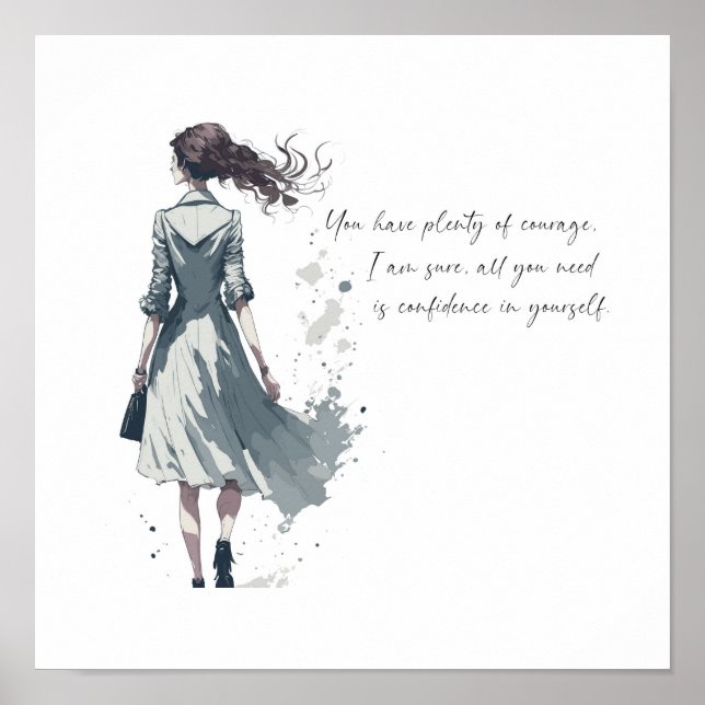 Courage Motivierend Art Poster (Vorne)