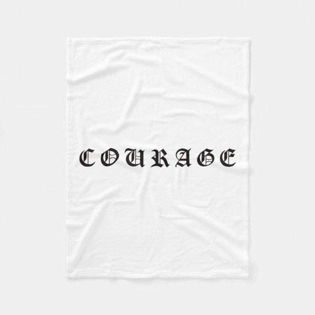 Courage One Word Insrational Motivational Quote Wo Fleecedecke (Vorderseite)