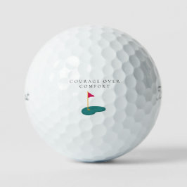 'Courage Over Comfort' Empowering Motivational  Golfball